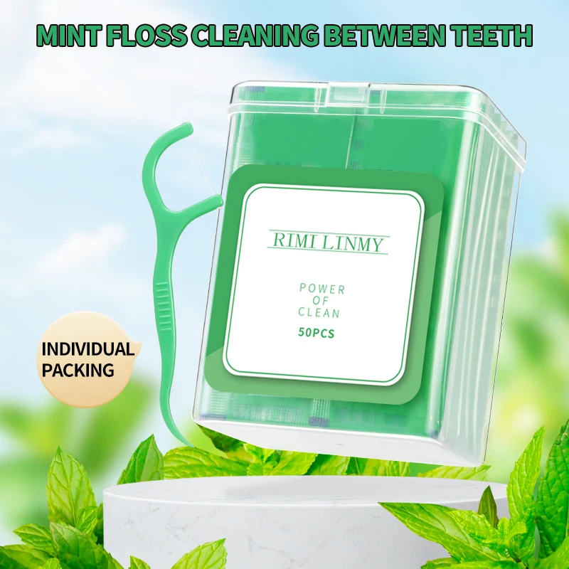 Dental Floss Stick Mint Flavor Individually Packaged Toothpick Cleaners Food Grade Disposable