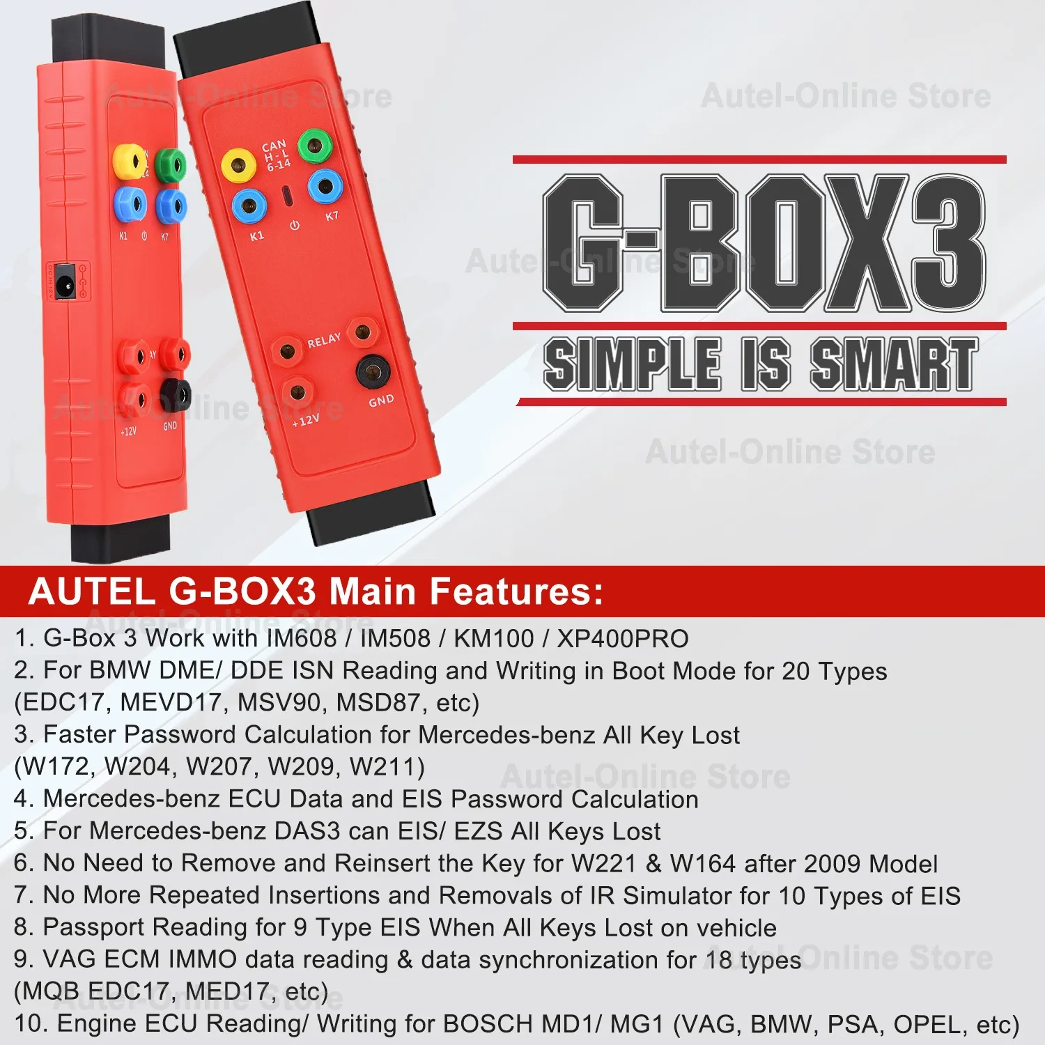 Autel MaxiIM Parts XP400PRO Key Programmer, IMKPA Kit, GBOX3, APB112, Toyota 8A Adapter Used with IMMO Scanner IM608 IM508