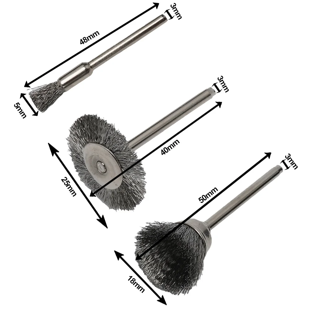 Brass Drill Polishing Brushes Steel Wire Wheel Brushes For Electric Grinder Metal Rust Removal Rotary Tools Accessories 24Pcs
