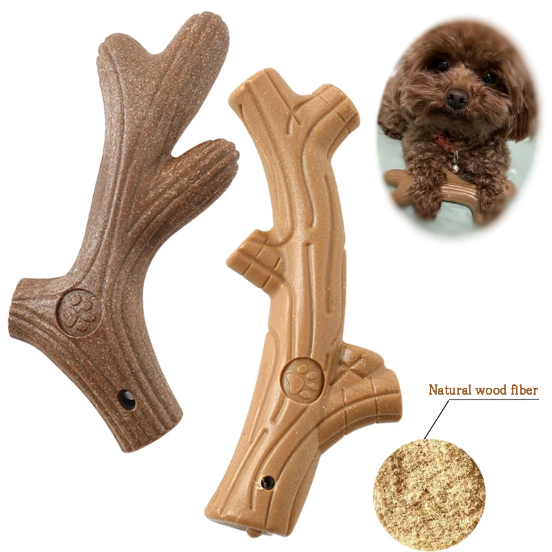 

Dog Chew Toy Real Wood Powder PP Dog Interactive Toy Tree Branch Dog Dental Chews Stick Pet Chewing Toys Dogs Gift