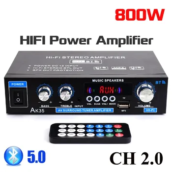 자동 파트너 800W 디지털 앰프, 100-240V, 12V 베이스 오디오 파워, 블루투스 앰프, 하이파이 FM 서브우퍼 스피커, 자동차 보트 캐러밴