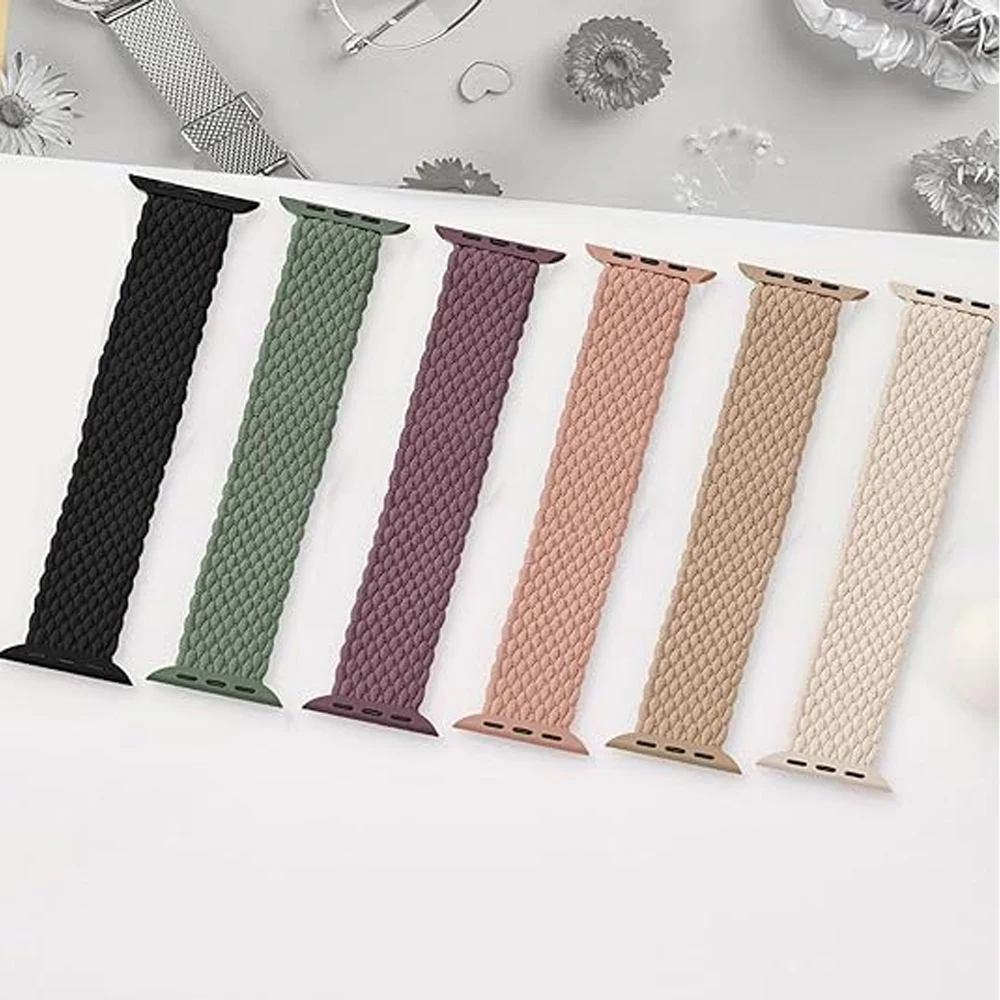 

Strap For Apple Watch band 45mm 49mm 44mm 42mm 41mm 40mm 38mm braided solo Correa Bracelet iWatch series 9 7 SE 6 8 5 Ultra 4 3