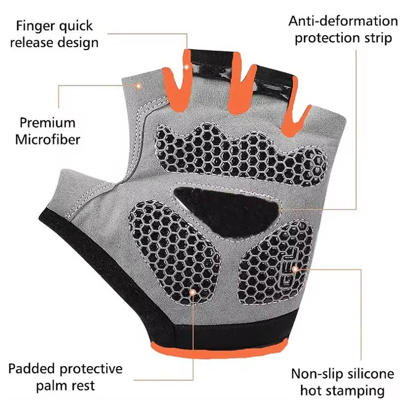 Cycling Gloves Breathable Anti-Slip Half Finger for Fitness Cycling Summer Gym for Men And Women Bicycle Riding Fishing