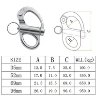 Stainless Steel Quick Release Fixed Bail Snap Shackle