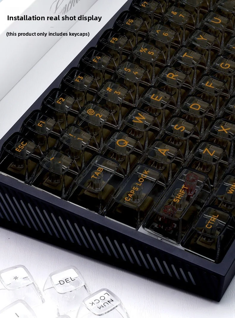 Full Transparent Crystal Keycaps Universal Keycaps for DIY Custom Mechanical Keyboards,Transparent Keycaps 132 Keycaps