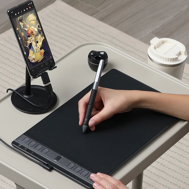 Huion Inspiroy 2 S/M/L Graphics Tablet Android Phone Supported Digital Tablets with Group Keys and Scroller Professional Design