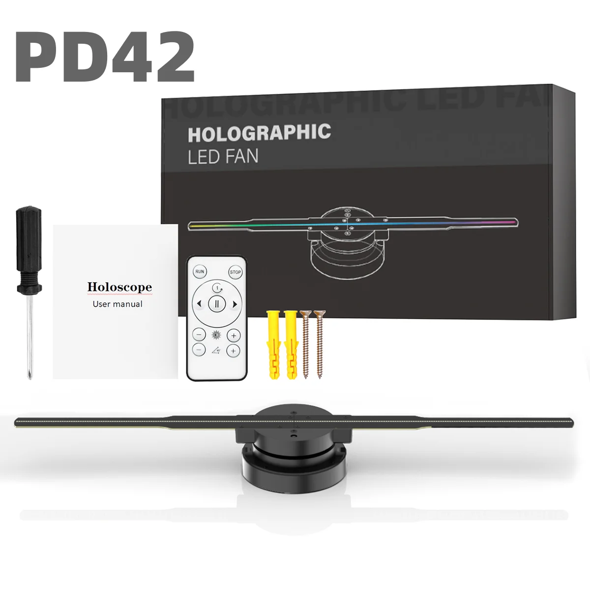 PD42 3D Hologram Projector Fan Wifi Display Business Advertising Light Holographic Lamp