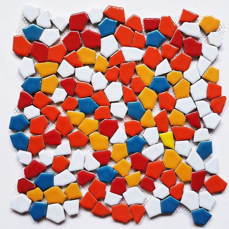 200g Mixed Color Ceramic Mosaic Tiles Irregular Geometric Mosaic