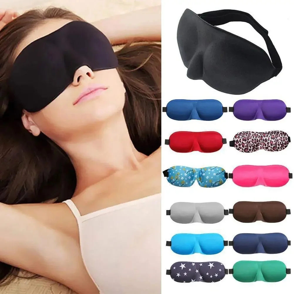 Premium Adjustable 3D Contoured Sleep Mask – Breathable & Light-Blocking, No Pressure on Eyes, Black
