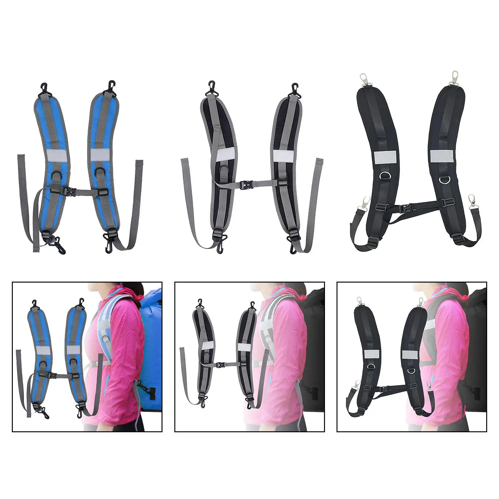 Pack of 2 Waterproof Shoulder Strap Replacements for Backpack, Adjustable