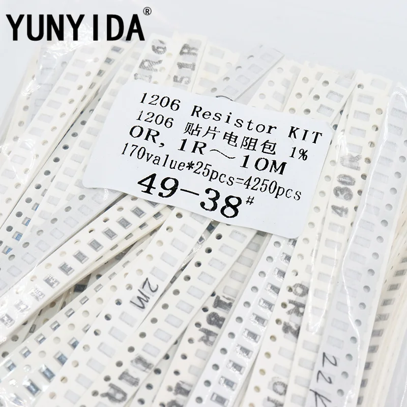 4250pcs 1206 Smd Resistor Kit Assorted Kit 1ohm10m Ohm 1 170valuesx