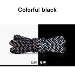 Radiant Reflective Fluorescent Shoelaces - Night Luminous Outdoor Sports Shoe Strings - 160cm (Colorful black)