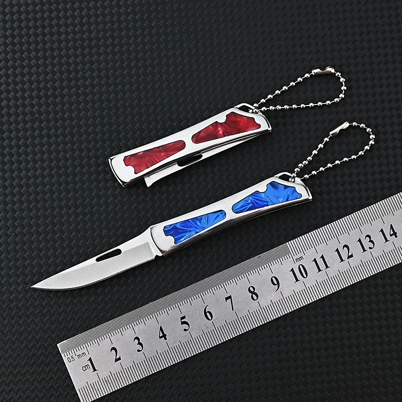 

Hot-Selling Stainless Steel Acrylic Mini Knife Sharp Unboxing Knife Keychain Pendant Fruit Knife High Hardness Self-Defense