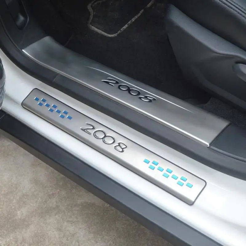 

Автомобильные аксессуары для 2014 -2015 2016 2017 2018 2019 Peugeot 2008 Накладка на порог приветственная педаль Стайлинг автомобиля
