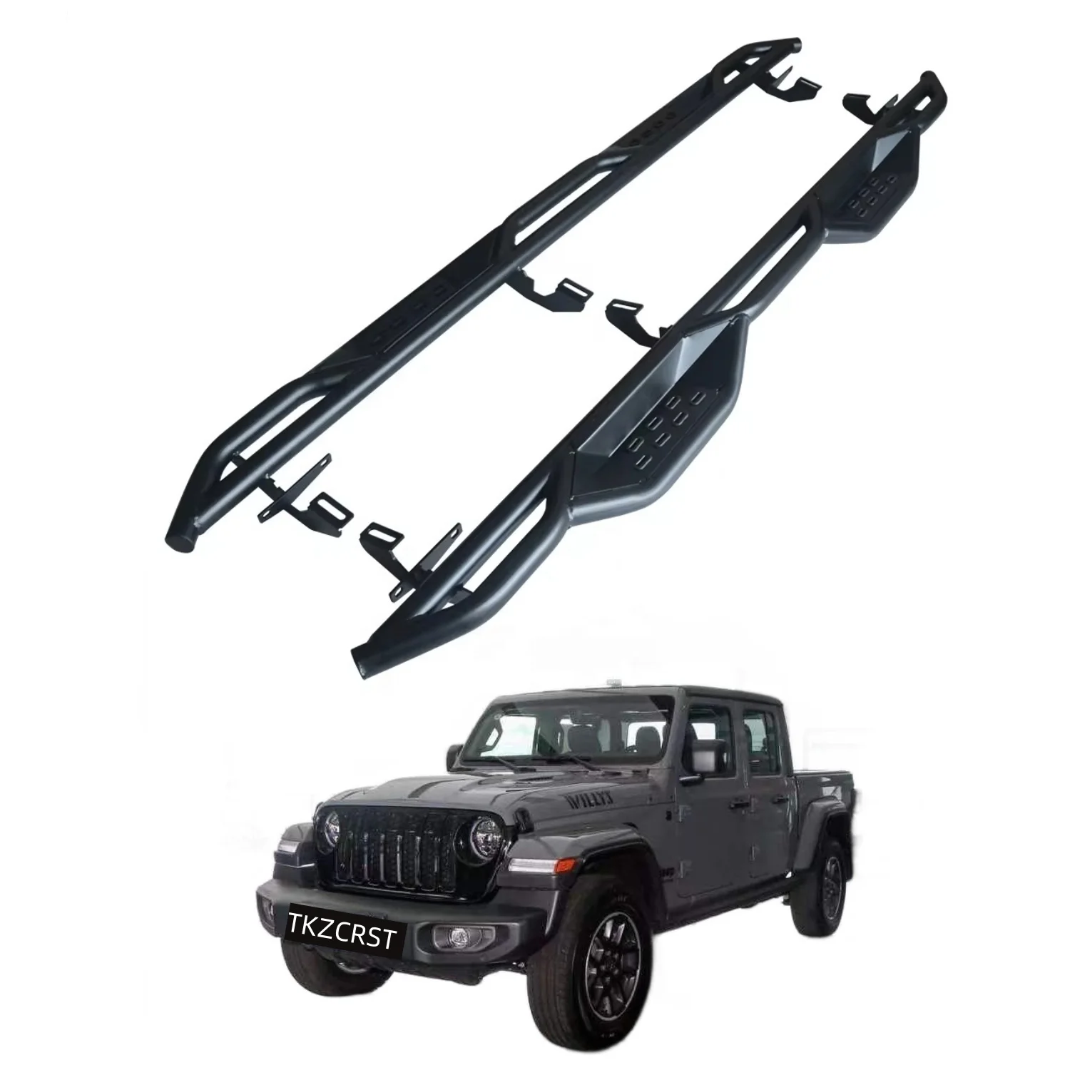 

Offroad exterior accessories running board car side pedal side step nerf bar for Jeep gladiator JT JK JL steel rock slider 4x4