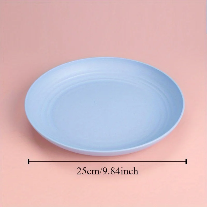 Wheat straw vegetable plate, large capacity, multi-purpose, household gathering, picnic, portable dining plate