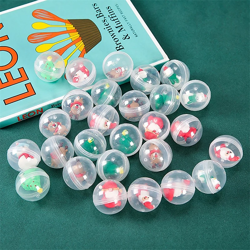 5Pcs Christmas Surprise Capsule Egg 32MM Cartoon Gacha Machine Toy
