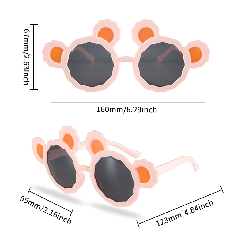 Baby Girls Lovely Colors Bear Ears Sunglasses UV400 Acrylic Fashion Children Outdoor Protection Sunglasses Kids Sun Glasses