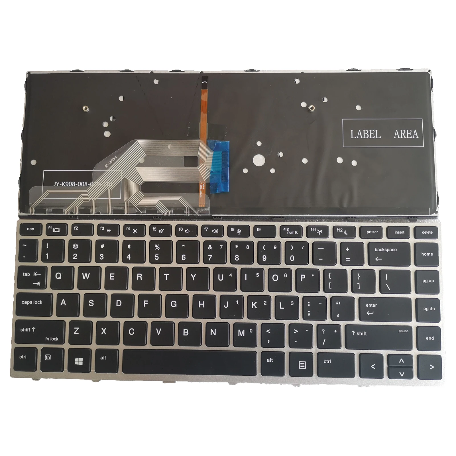 

Клавиатура с американской подсветкой для HP ProBook 430 G5 440 G5 435 G5 445 G5 Серебристая Рамка