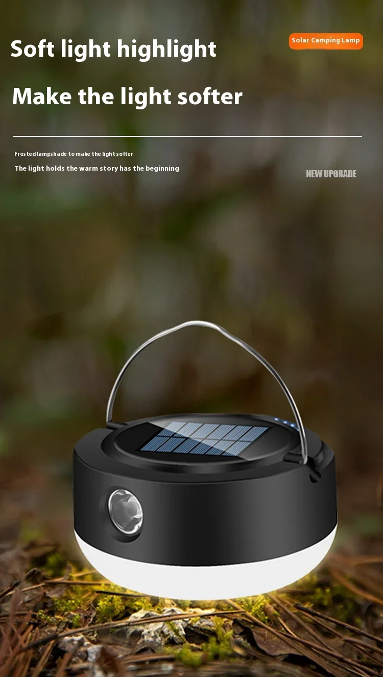 Description Picture 4 of itemWaterproof Solar Power Tent Lamp Built In Battery Outdoor Portable Hanging Lamp 5 Modes Ligthing Solar Panel Camping Light
