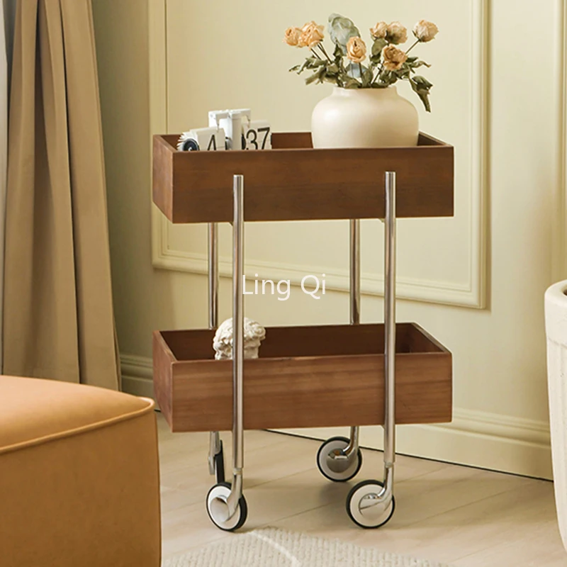 

Modern Nordic Trolleys Stainless Steel Italian Living Room Designer Cart European Square Werkzeugwagen Dinning Set Furniture
