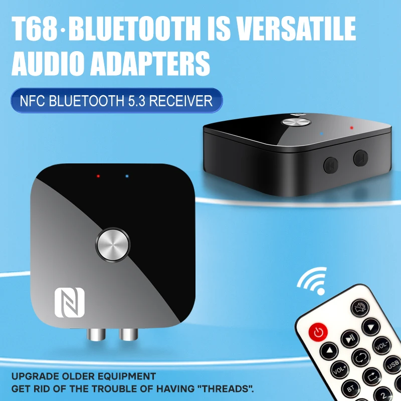 Ricevitore Audio Bluetooth 5.3 NFC 3.5mm AUX R/L RCA Stereo Lossless HIFI Music adattatore Wireless USB U-Disk Play telecomando