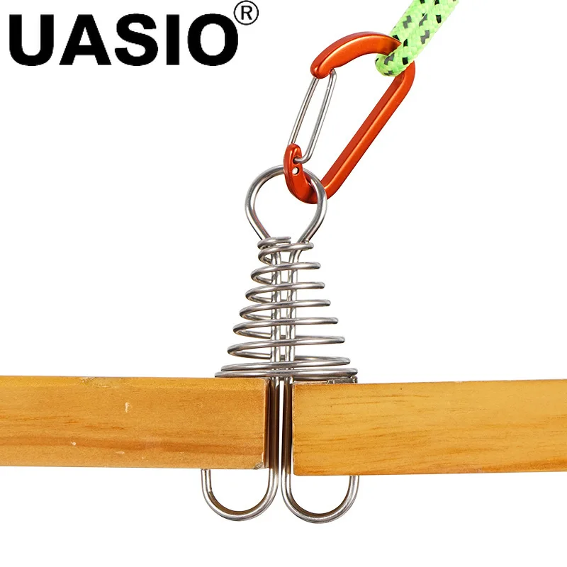 Outdoor Camping Octopus Rope Buckle Camping Deck Nail Stainless Steel Fixed Tent Rope Buckle Wooden Hook Spring Wind Rope Hook