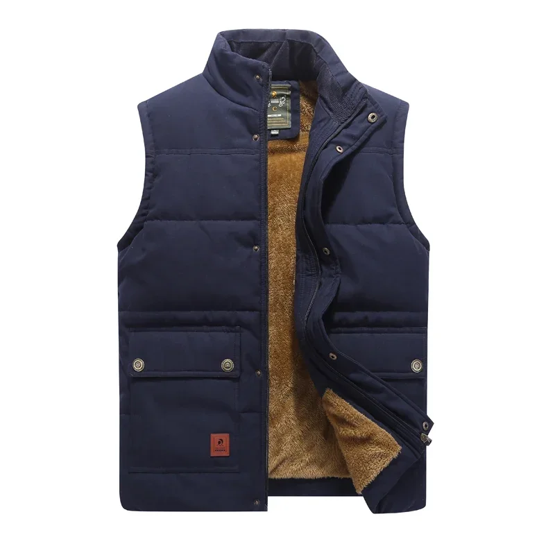 Description Picture 3 of itemMen's Sleeveless Coat 2024 Fur Fashion Plus Size Male Warm Waistcoat Fleece Vest Men Brand Clothing Winter Vest Jackets