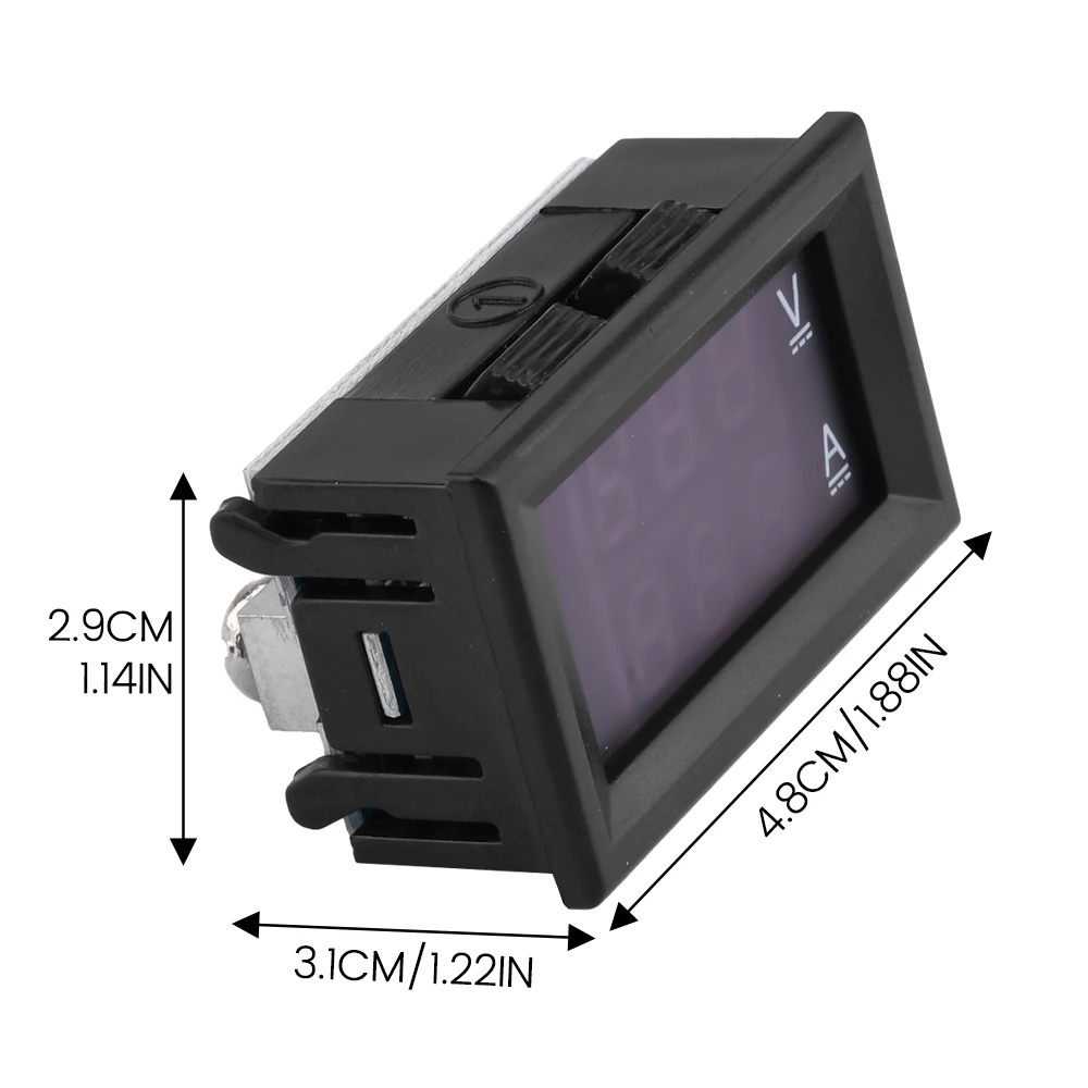DC4.5-30V 30A 50A 미니 디지털 전압 Ammeter 3 비트 0.28 듀얼 LED 전압 전류 미터 볼트 검출기 테스터 내장 션트