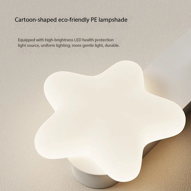 LED Star Wall Light Dimmable with Remote Control  Rotatable 180° Reading Lamp Modern White Wall Room New Year's Decoration