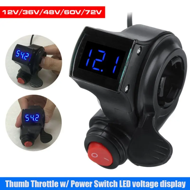 1 Set Electric Vehicle Voltage Display Switch Handle Finger Thumb Throttle Scoot