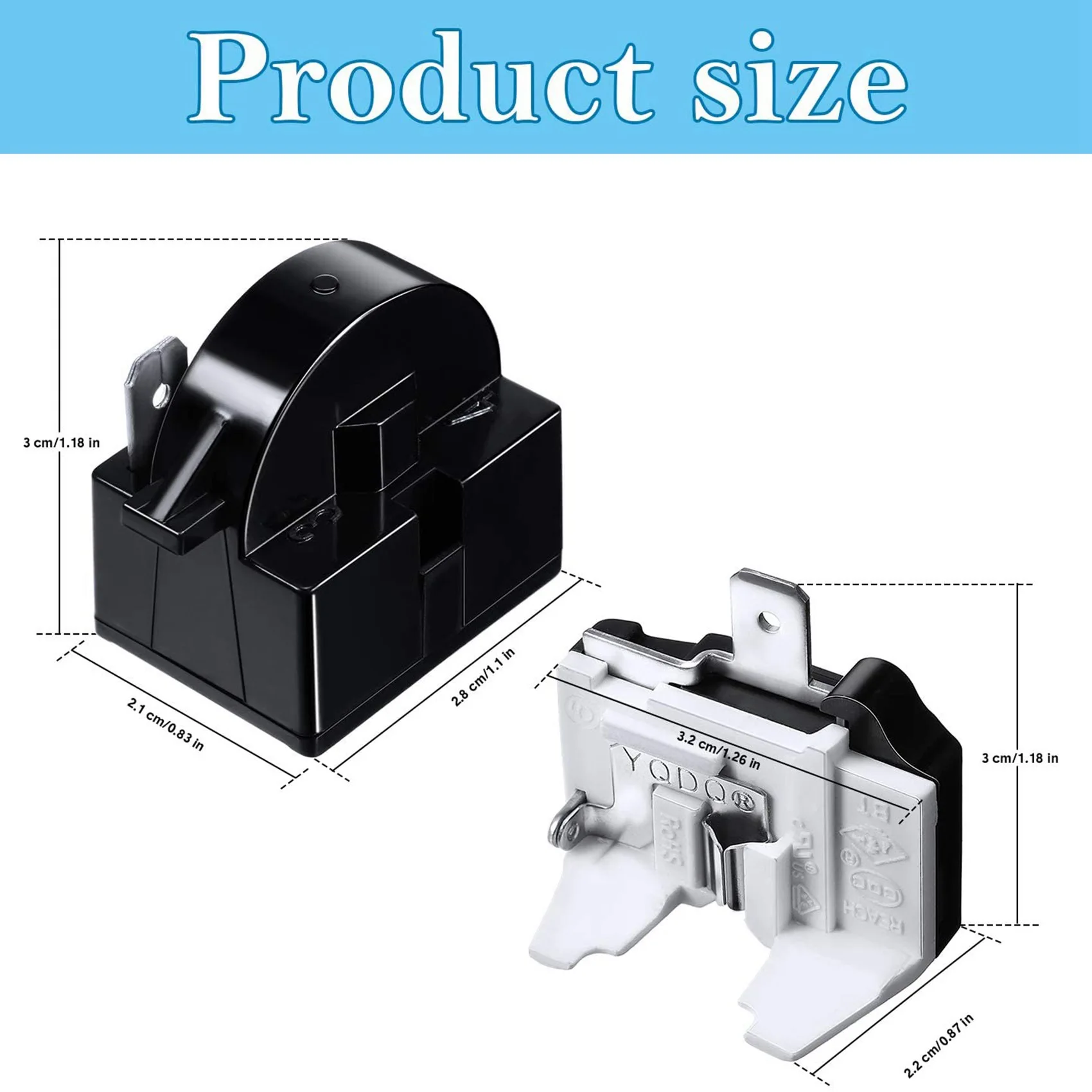 10X QP2-4.7 PTC Starter Relay 1 Pin Refrigerator Starter Relay and 6750C-0005P Refrigerator Overload Protector refrigerator parts