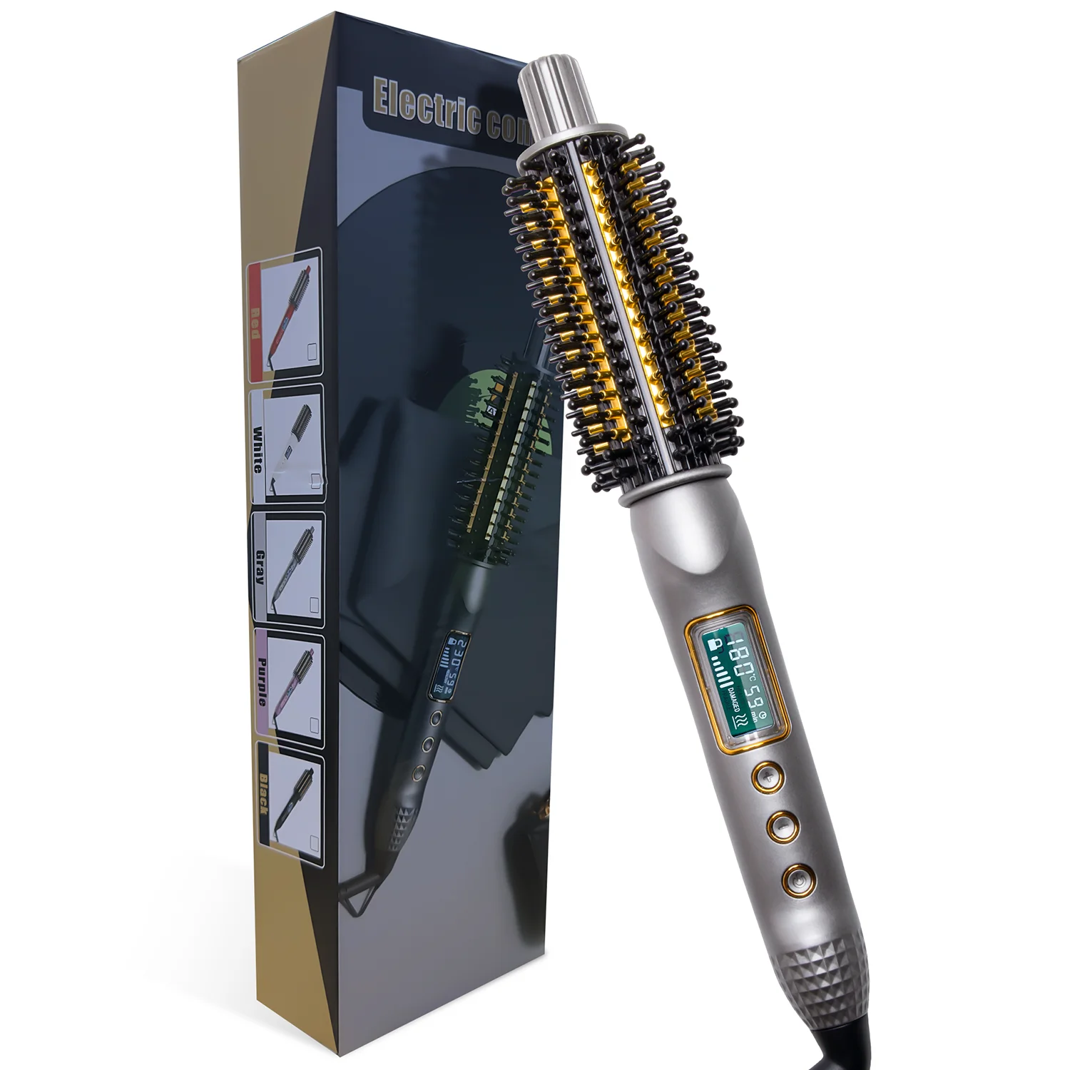 Piastra Per Capelli Spazzola Termica Riscaldamento Spazzola Per Ferro Arricciacapelli Spazzola Rotonda Riscaldata Spazzola Volumizzante Da 1.5 Pollici