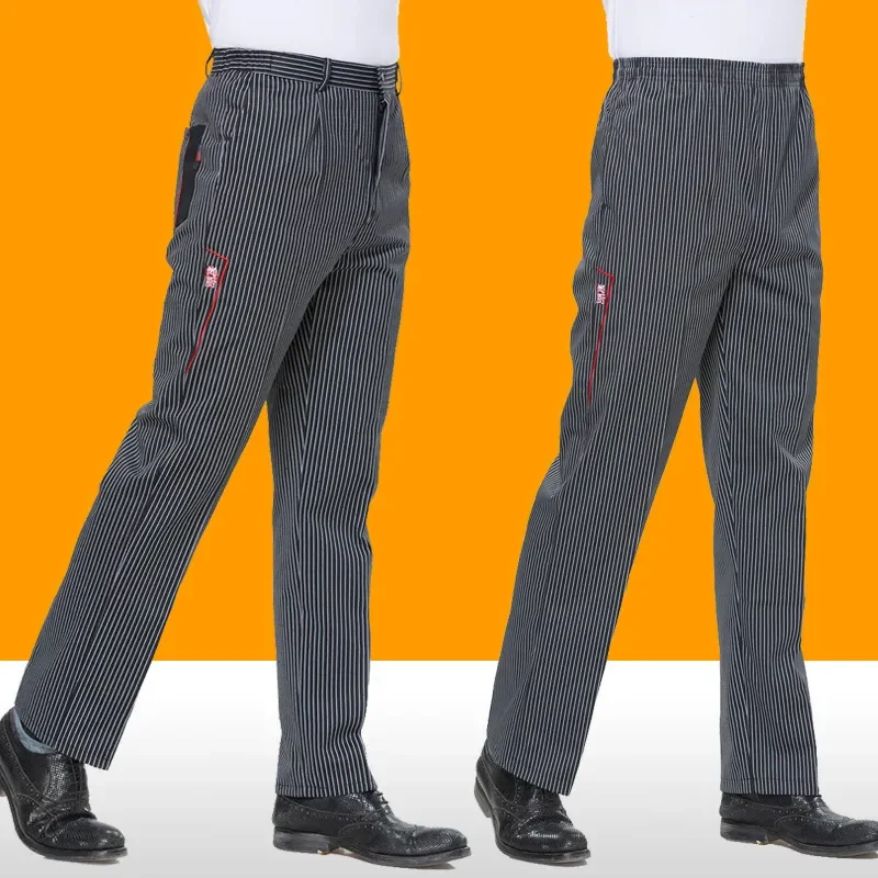 Unisex Chef Pants Cook Chef Bakery Pants with Elastic Waist Hotel Restaurant Kitchen Work Long Food Service Uniform chef pants chef work clothes
