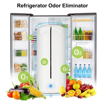 Refrigerator Deodorizer Purifies Air with USB Charging - Portable, Compact, and Easy to Use Odor Remover for Kitchen Fridge and 1