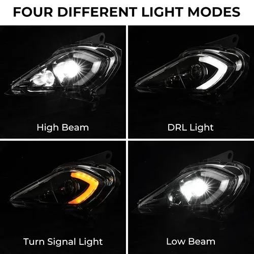 KEMIMOTO 야마하 랩터 LED 헤드라이트, 700 700R 250 350 YFZ450R YFZ450X 울버린 450 350 2006-2023 DRL 방향 지시등 3