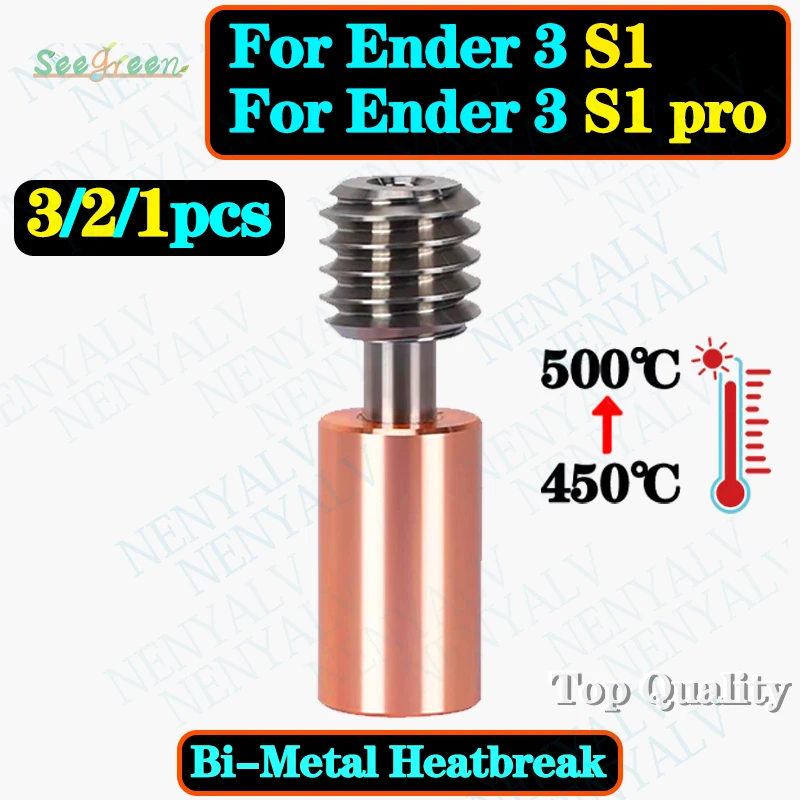Bimetal Heatbreak Per Ender 3 S1 Stampante 3D Gola Rame Intrecciato Lega Di Titanio Per Ender3 S1 Pro Sprite Estrusore Hotend