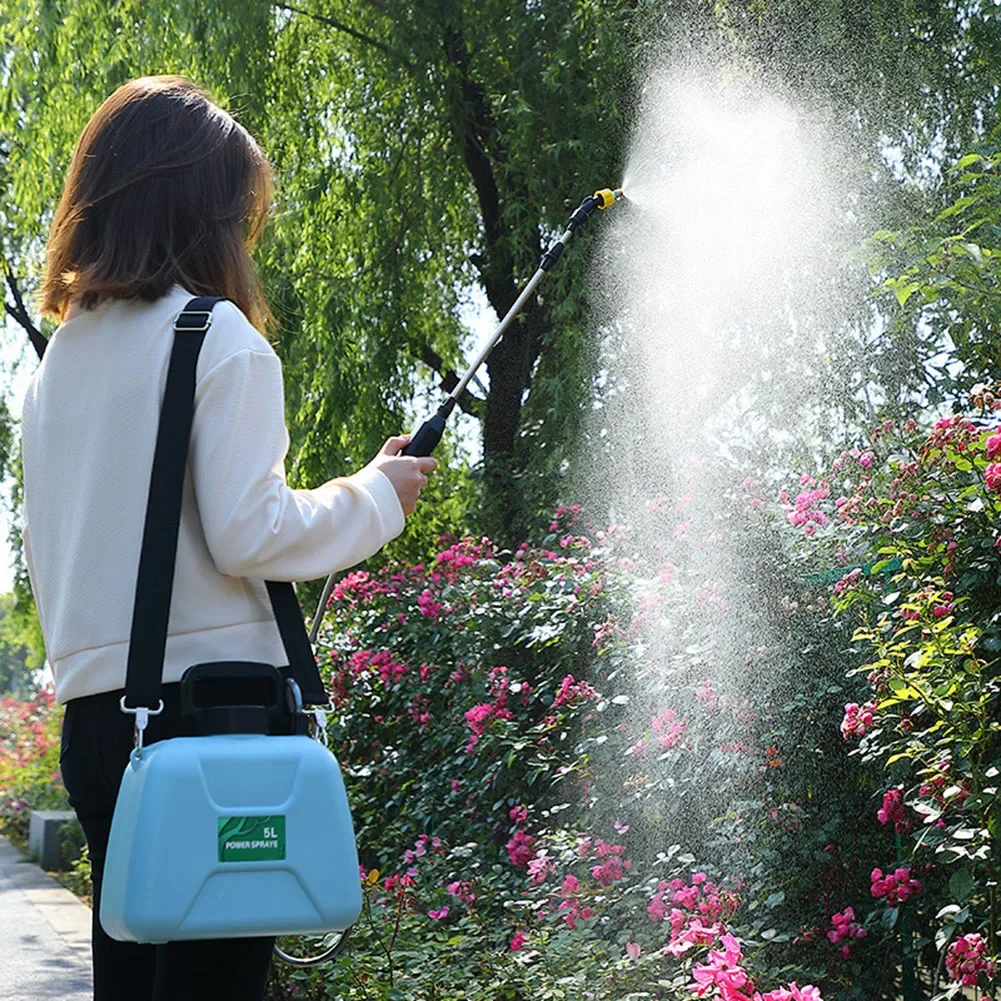 스프레이건 전기 급수 캔, 1800mAh 배터리 구동, 자동 정원 식물 미스터, 충전식 잔디 관개 도구, 5L