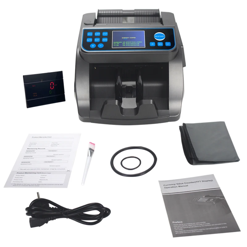 PKR/EUR/INR/IQD Mix Value Money Counting Machine Fake Cash Bill Detector 6000E Banknote Counters Free Shipping