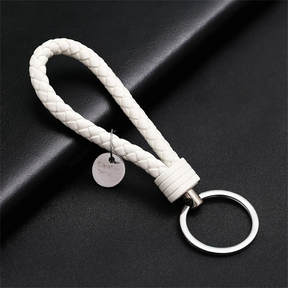 Braided PU Leather Wristlet Keychain Strap - Stylish Accessory