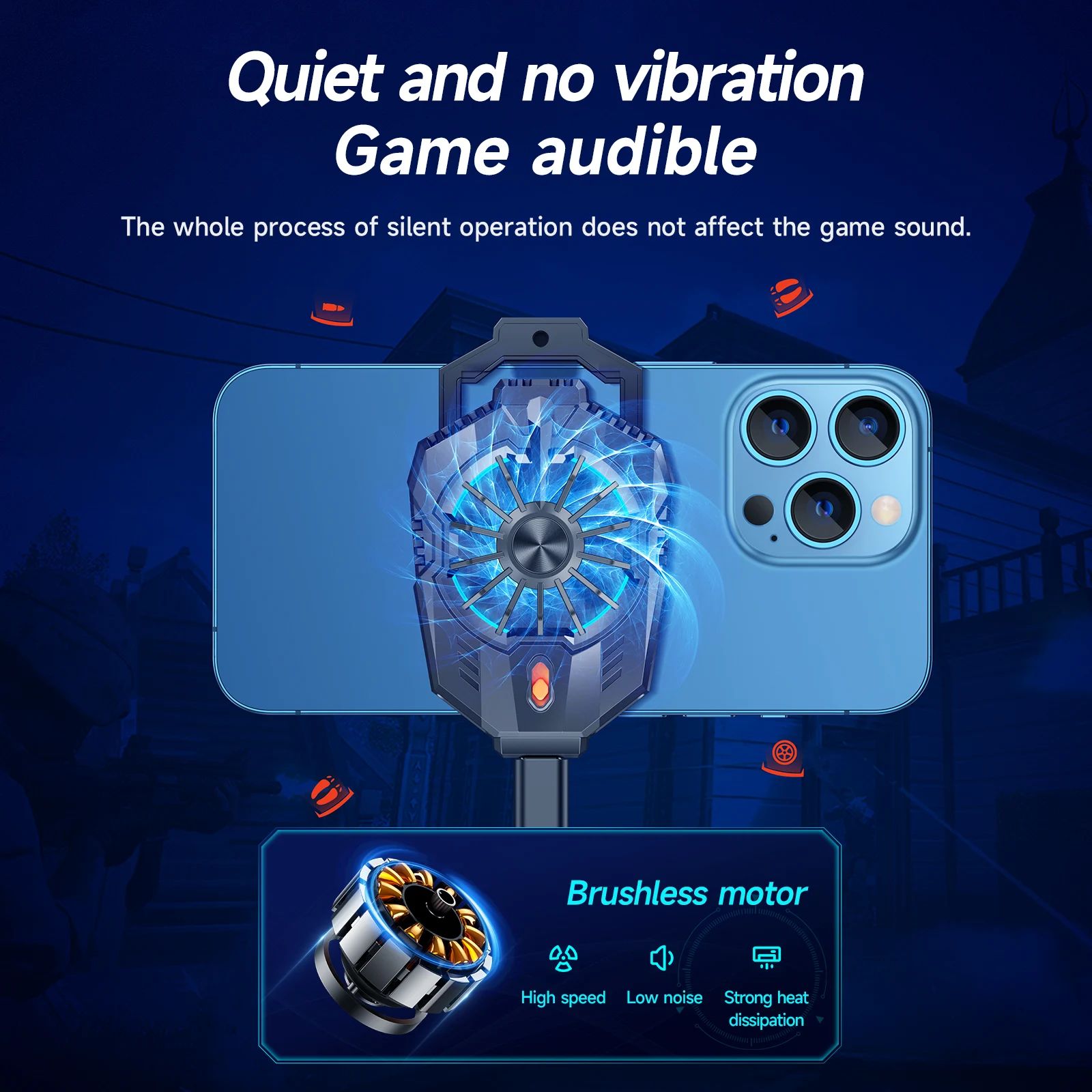 Hoco Mobile Phone Cooling Fan Radiator For iPhone 12 13 Pro Max Universal Back Clip Game Cooler Support 4.5-7 inch Smart Phones