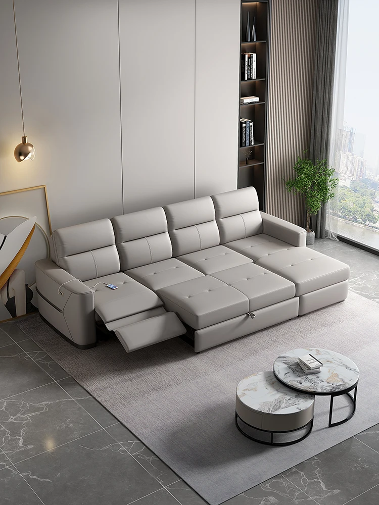 

Multi-functional sofa technology cloth electric first class space capsule living room Royal in-line sofa bed with storage