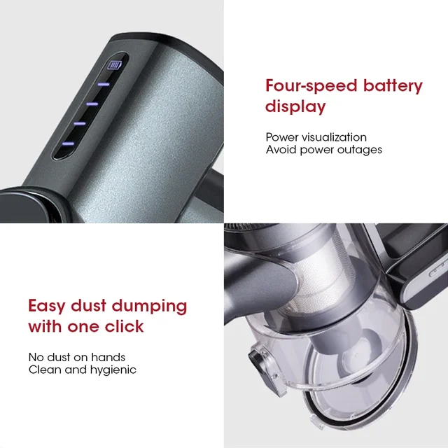 Handheld Wireless Vacuum Cleaner 9.5kPa Suction Power Multi-functions Electric Vacuum Sweeper Home Car Remove Mite Dust Cleaner 5