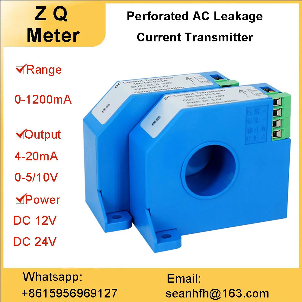 Zero Magnetic flux ac leakage current sensor module leakage monitor electricity transmitter detector 0-1200mA range