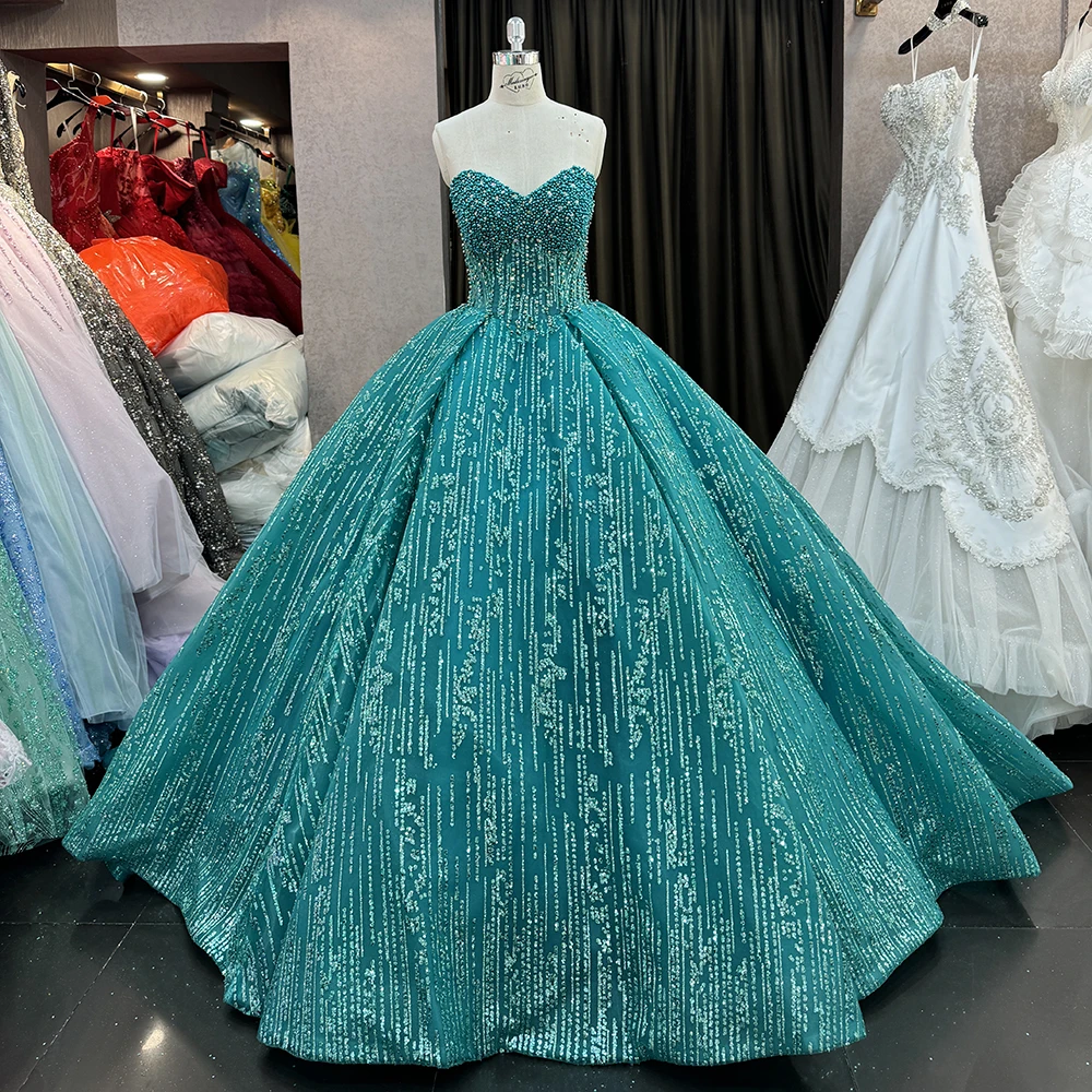 Jancember Exquisite Popular Design Quinceanera Dresses 2024 Ball Gown Sequins Strapless Court Train Beading Bar Mitzvah DY6631 10