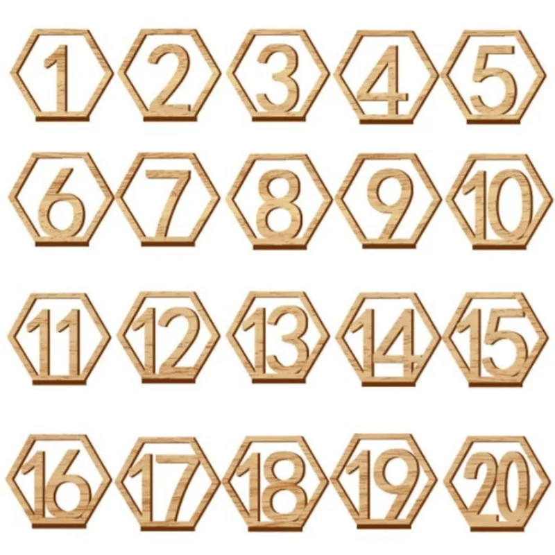 Wedding Decor Wooden Table Number Wedding Reception Name Tags Table Number Holder Decoration Supplies