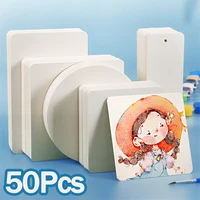50Pcs 300g Blank Watercolor Paper Cards Portable Postcard Square Round for Painting School Student Art Supplies 1