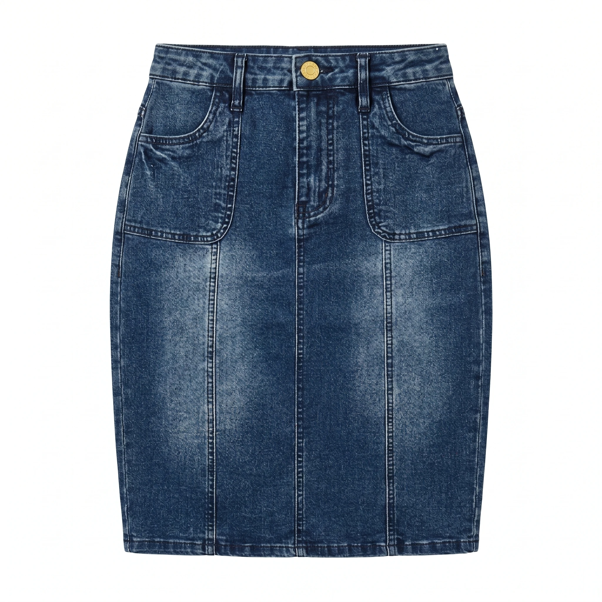 Women's Simple Basic Denim Skirt, High-Waisted, Tummy-Tucking, Butt-Lifting, Slimming, Height-Enhancing, Fashionable and Versatile for All Seasons, Bodycon Skirt 6