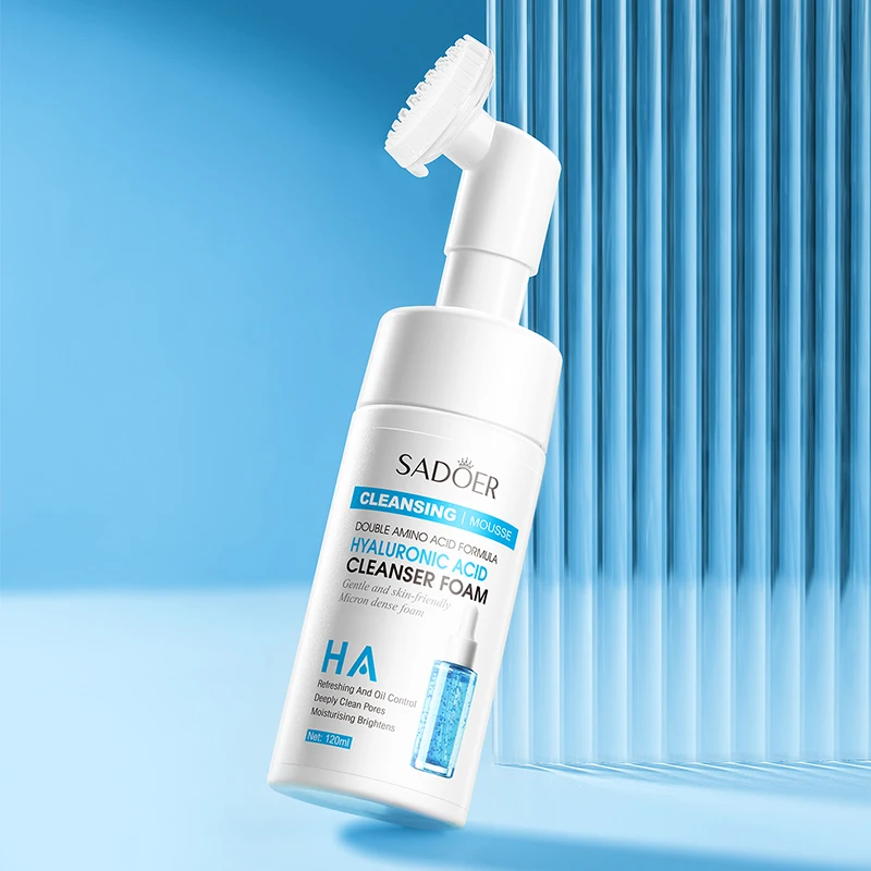SAODER Hyaluronic Acid Wash Foam Facial Cleansing Mossee Anti Wrinkles Moisturizing Brightening Skin Care Products