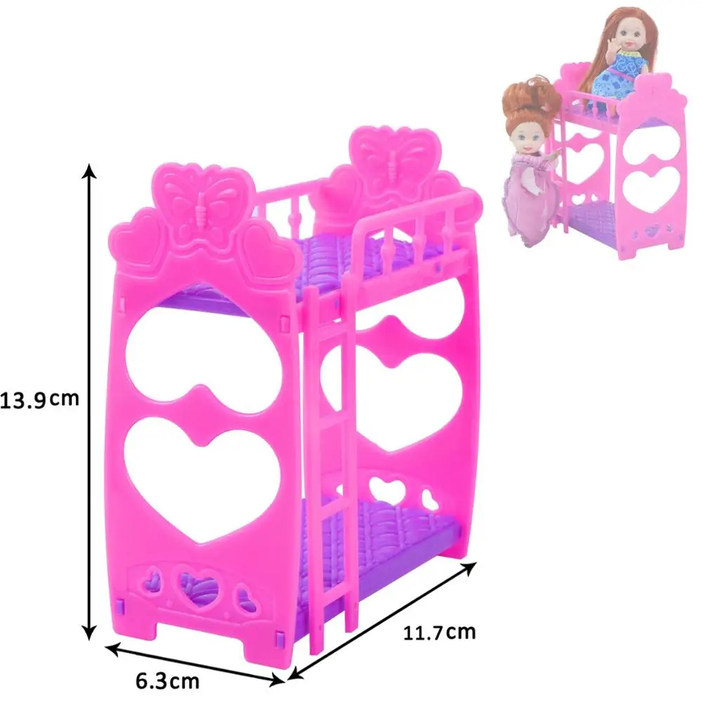 Mix Doll Accessories Nursery Dollhouse Furniture Baby Trolley Chair Bed Swing Slide Shoe Clothes for 4 Inch Doll Kids Toy Gift - 4